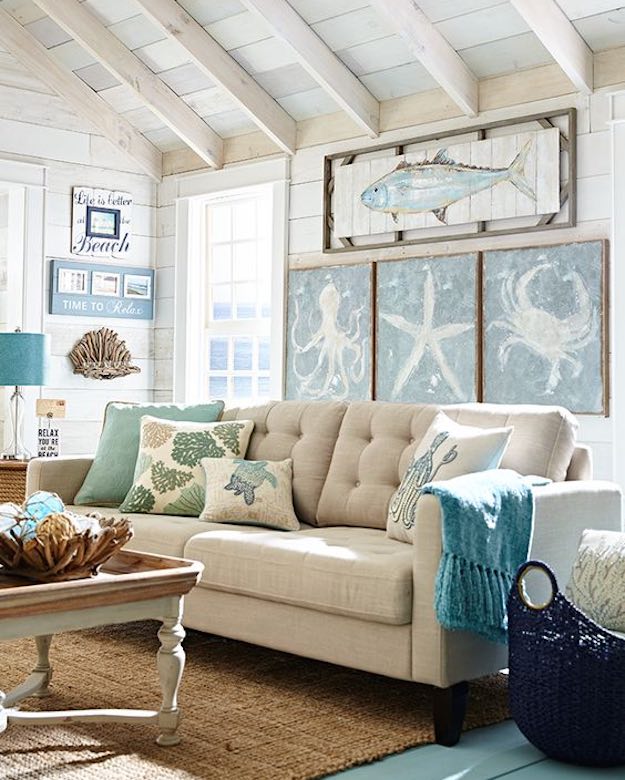 Classic Coastal | Stunning Coastal Living Room Design Ideas