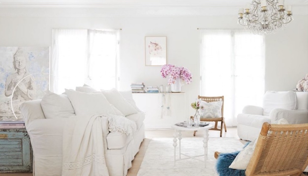 White on White | Shabby Chic Living Room Ideas For A Touch Of Romance